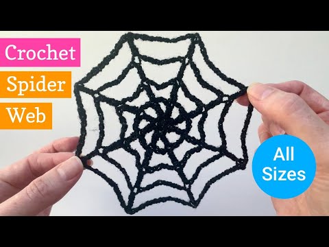 Halloween crochet spider web pattern (any size) step by step tutorial