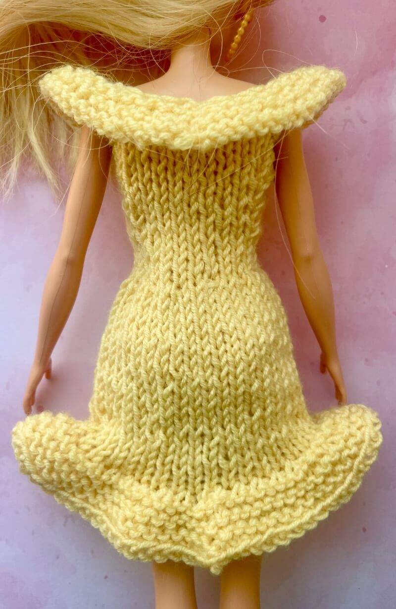 The back of the finished ruffle dress