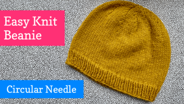 Easy Knit beanie hat pattern for a circular needle