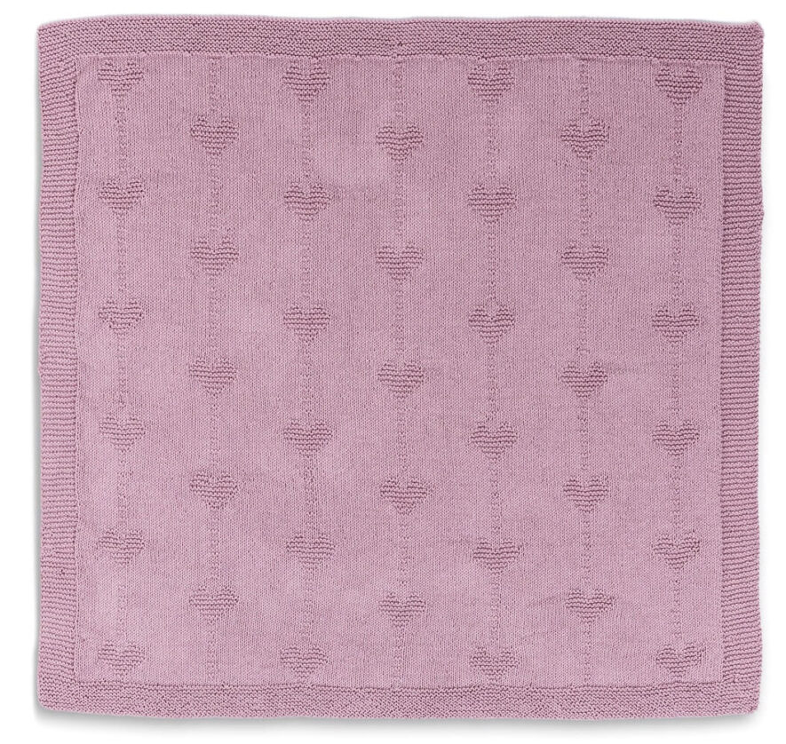 Belle Coeur heart motif baby blanket knitting pattern by Bernat