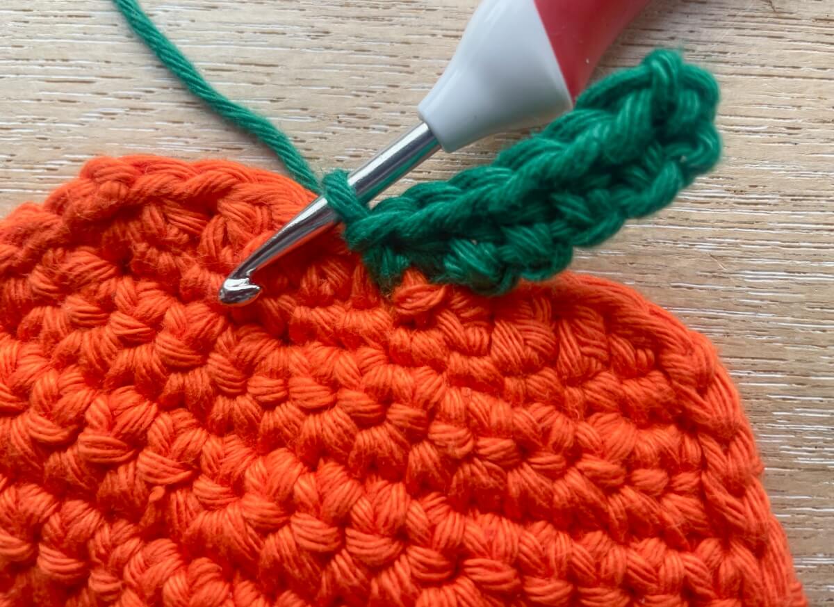 Crochet the stalk with just a few stitches