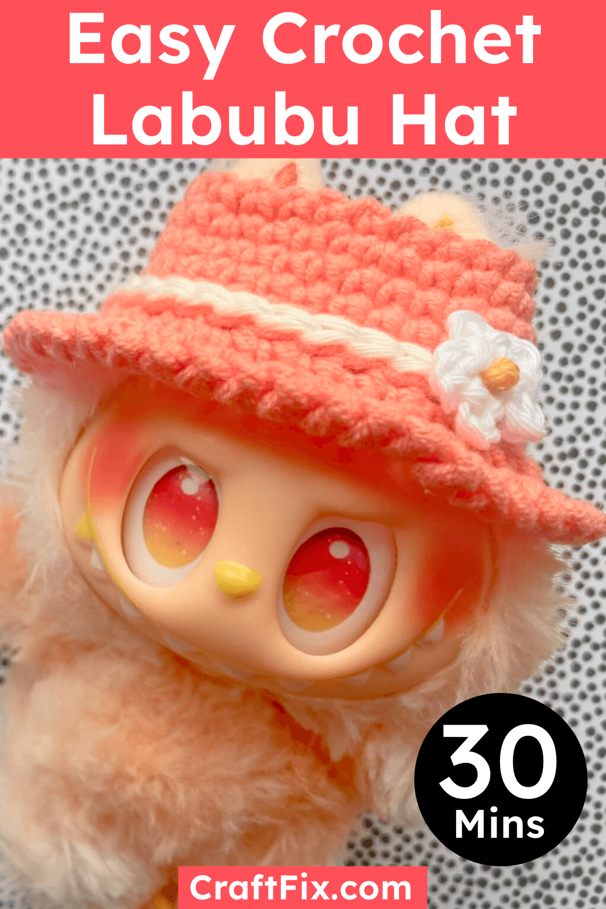 Easy crochet labubu hat pattern make in 30 minutes