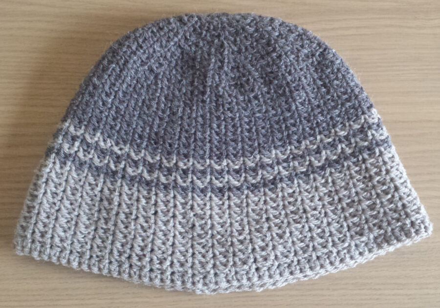 The smooth side of the reversible strands crochet hat pattern