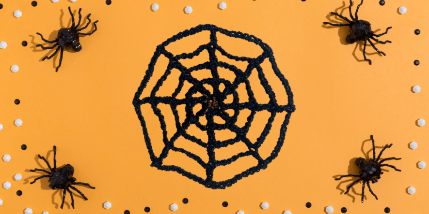 crochet spider web banner