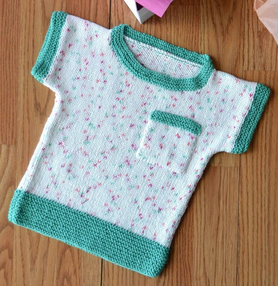 Spot the Tee free knitting pattern for ages 3 months to 8 years